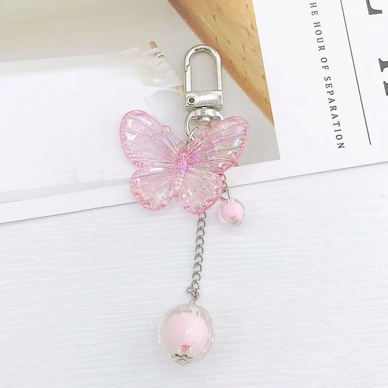 

Beads Tassel Butterfly Keychain Pendants For Mobile Phone Bags Earphone Case Decorative Gift Accessories
