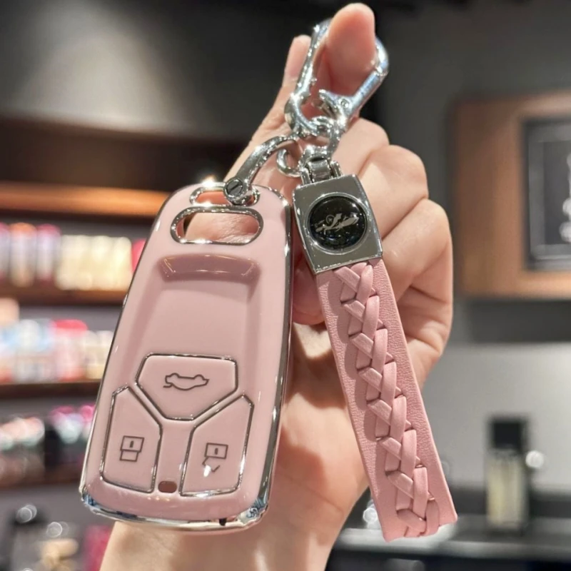 

Девчачий брелок для ключей, брелок для ключей для Audi A1 A3 A4 A6 Q1 Q3 Q5 Q7 S3 S4 S6 R8 TT, розовый