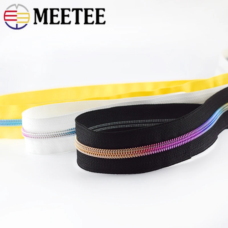 Нейлоновая молния Meetee 4/8 метров 5 # кодовые молнии с открытым концом для