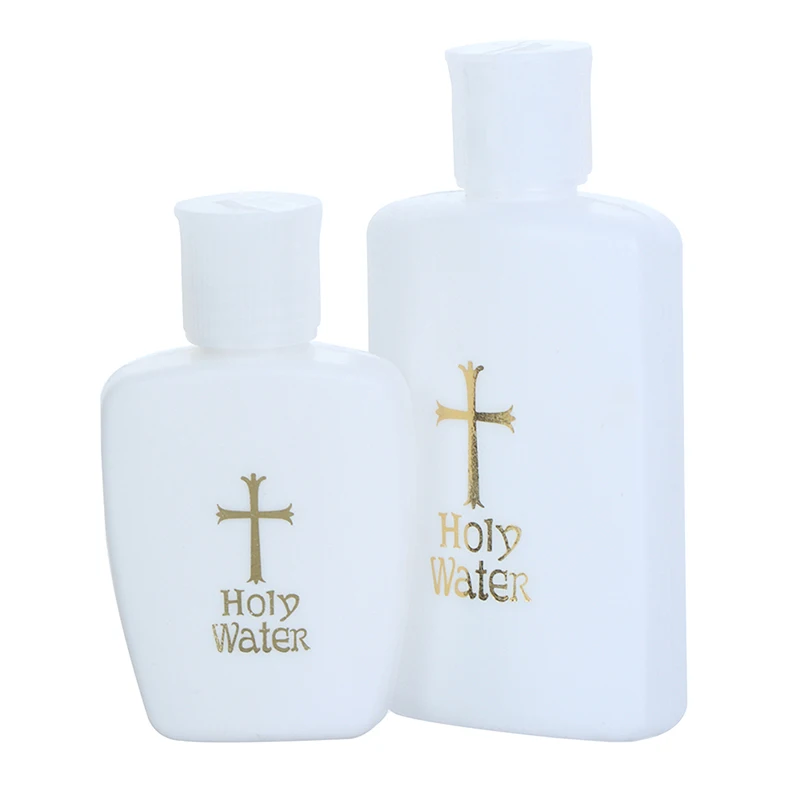 

1PC Easter Plastic Water Bottle Religious Articles Easter Holy Water Bottle Plastic Bronzing Cross Perfume Bottle