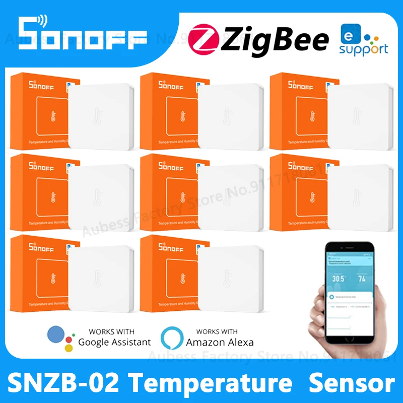 

SONOFF SNZB-02 ZigBee Smart Temperature Humidity Sensor Indoor Thermometer Hygrometer Detector For eWeLink App Alexa Google Home