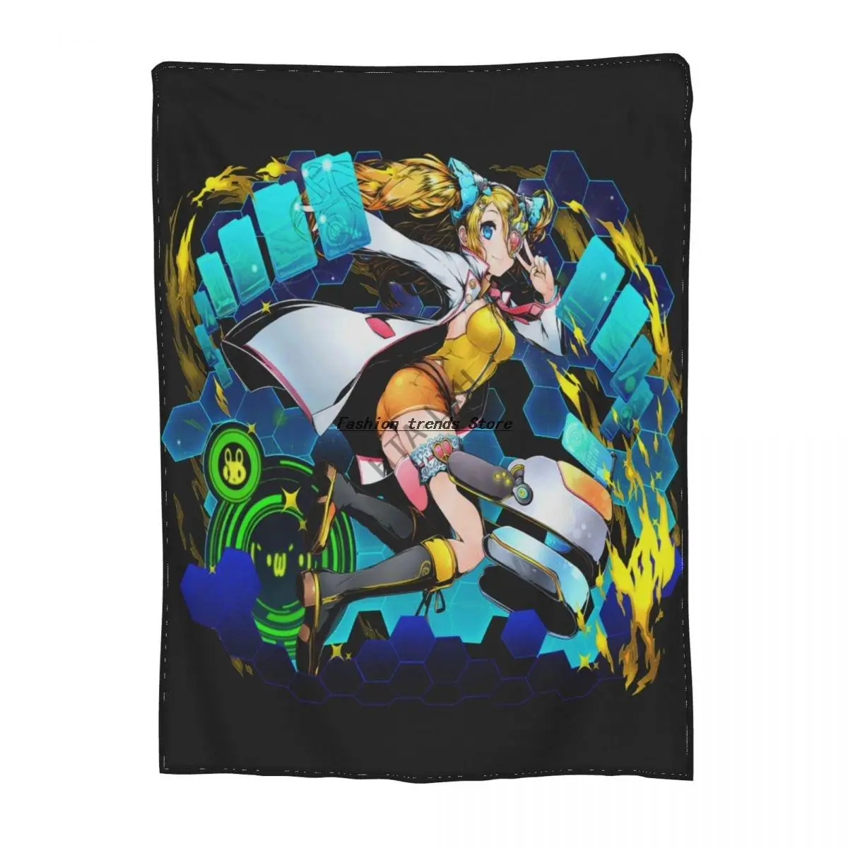 

Anime Divine Gate Holy Light Carneades cartoon printed flannel fleece blanket Soft Sherpa blanket Light sofa bed blanket