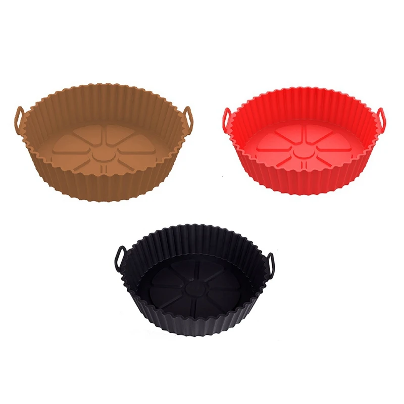 

Air Fryer Silicone Lining, Silicone Air Fryer Lining Plug-In, Silicone Basket Bowl Pot, Reusable Baking Tray And Oven