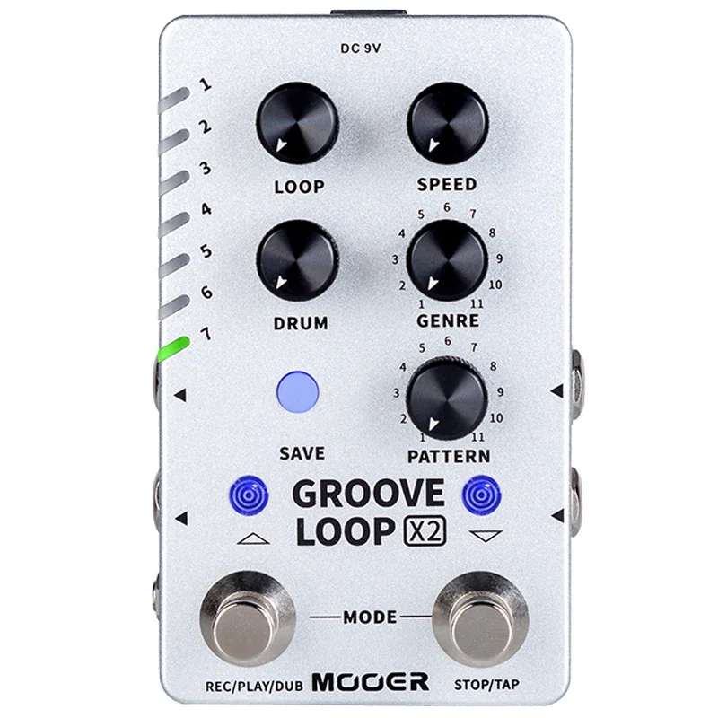 MOOER Groove Loop X2 Гитарная стерео педаль-петпер с 14 слотами для экономии 10 минут