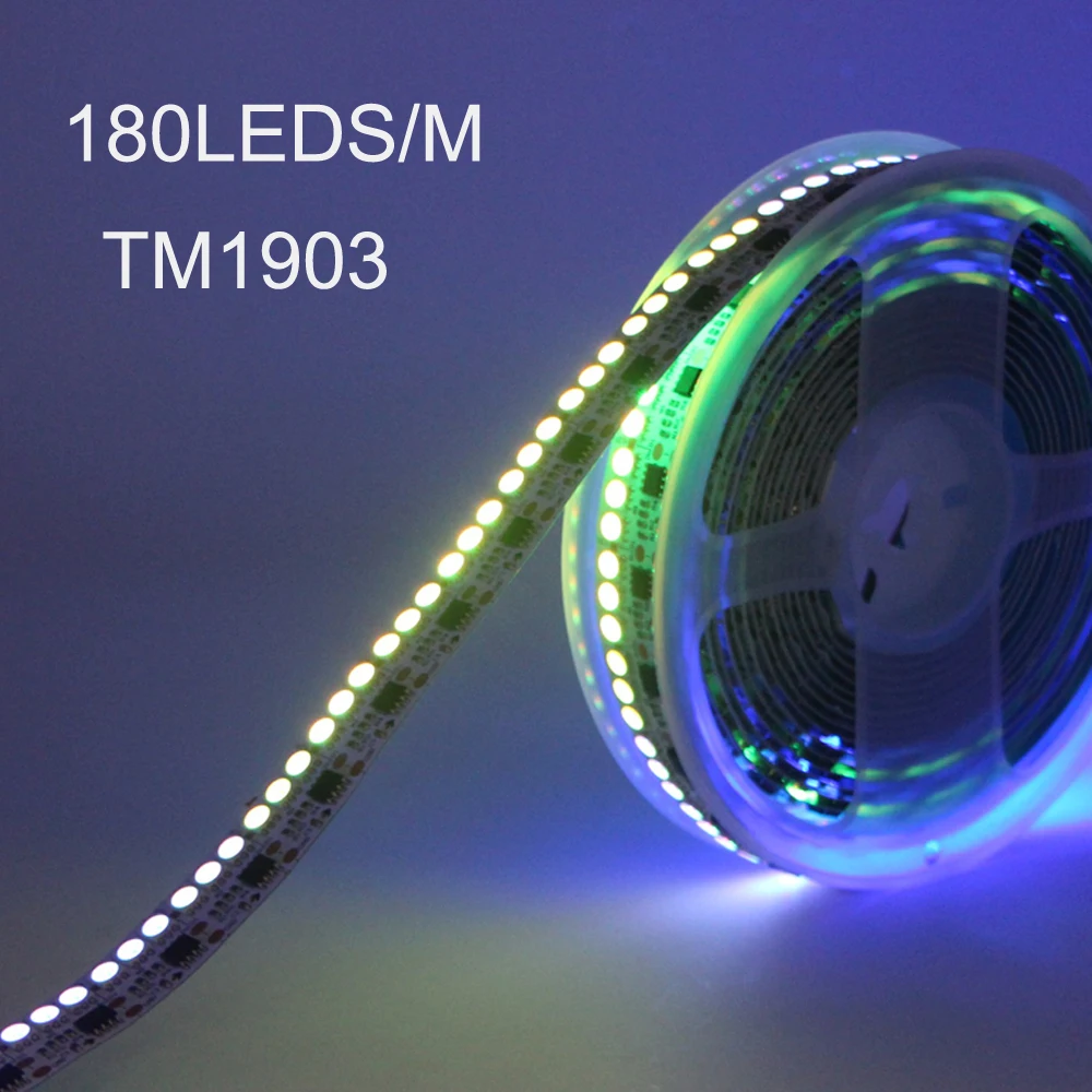 

Programmable Addressable TM1903 Dream Color RGB led pixel strip LIGHT 5m 180LEDs/m Dream Color Magic Digital Flexible LED tape