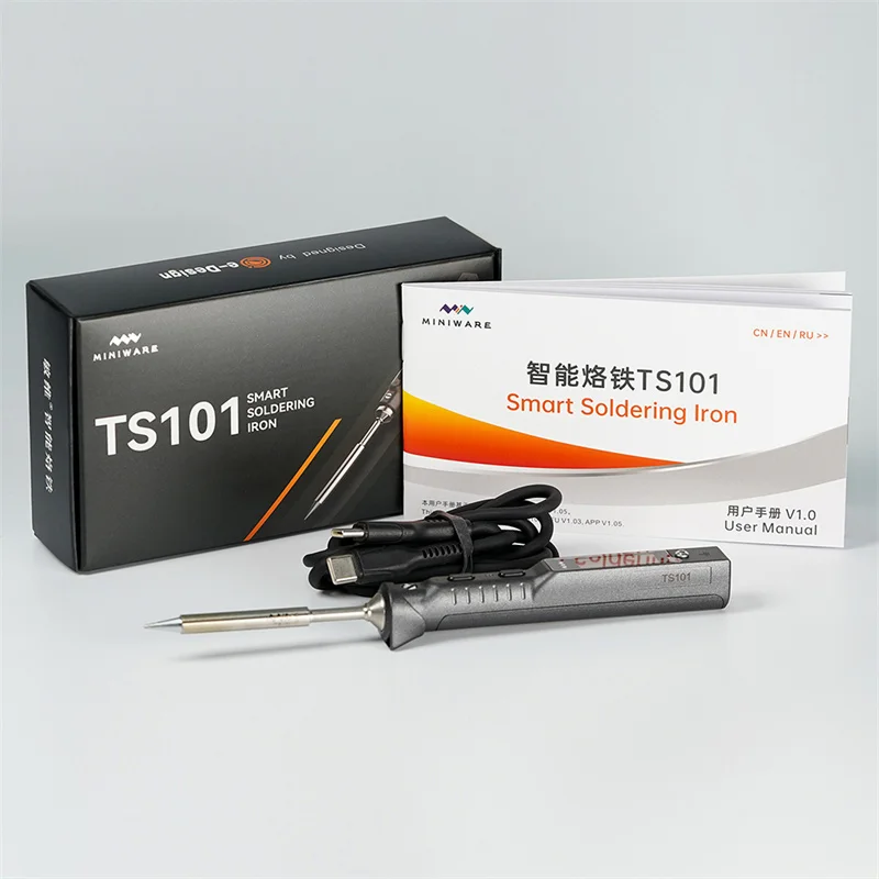 

Original TS101 65W Digital Electric Soldering Iron LCD Programable Display Adjustable Temperature ts100 version no power supply