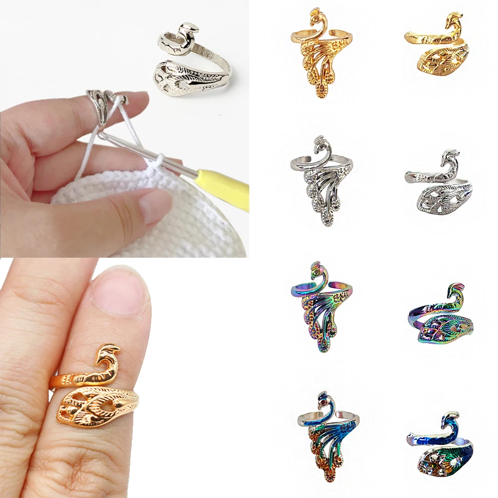 

DIY Knitting Accessories Ring Thread Wrapped Rings Loop Wire Winder Crochet Wire Ring Gold/silver Color Adjustable Knitting Loop