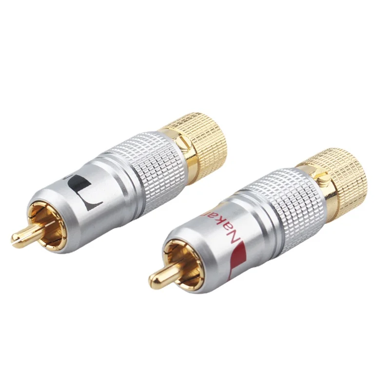Nakamich 8 шт. 10 мм позолоченный RCA разъем для Hi-Fi аудио соединительного кабеля