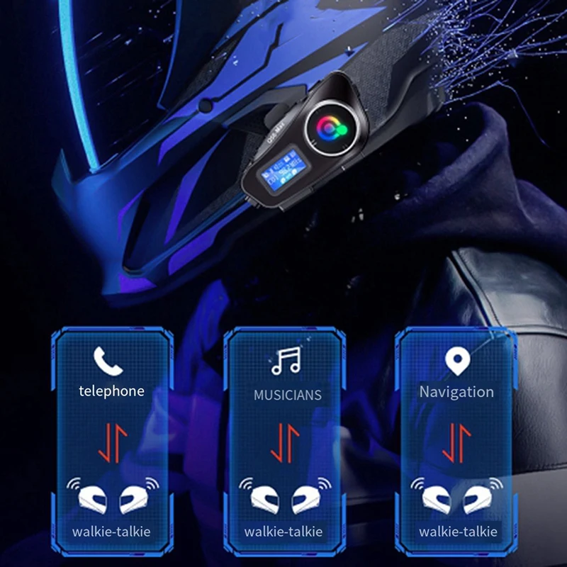 Bluetooth-Интерком Q58 Max для мотоциклетного шлема водонепроницаемое расстояние 500 м