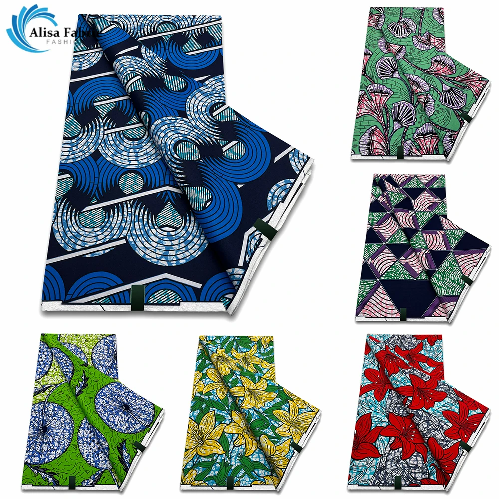

Super Fabric 100% Original Ankara Wax Fabric African Wax Fabric Block Print Batik Dutch Fabric 6yards For Wedding Party VL-02