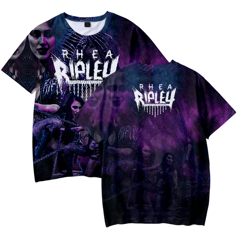 Фото Футболка Rhea Ripley Merch, мужская футболка с коротким рукавом, женская забавная футболка унисекс, топы в стиле Харадзюку №2