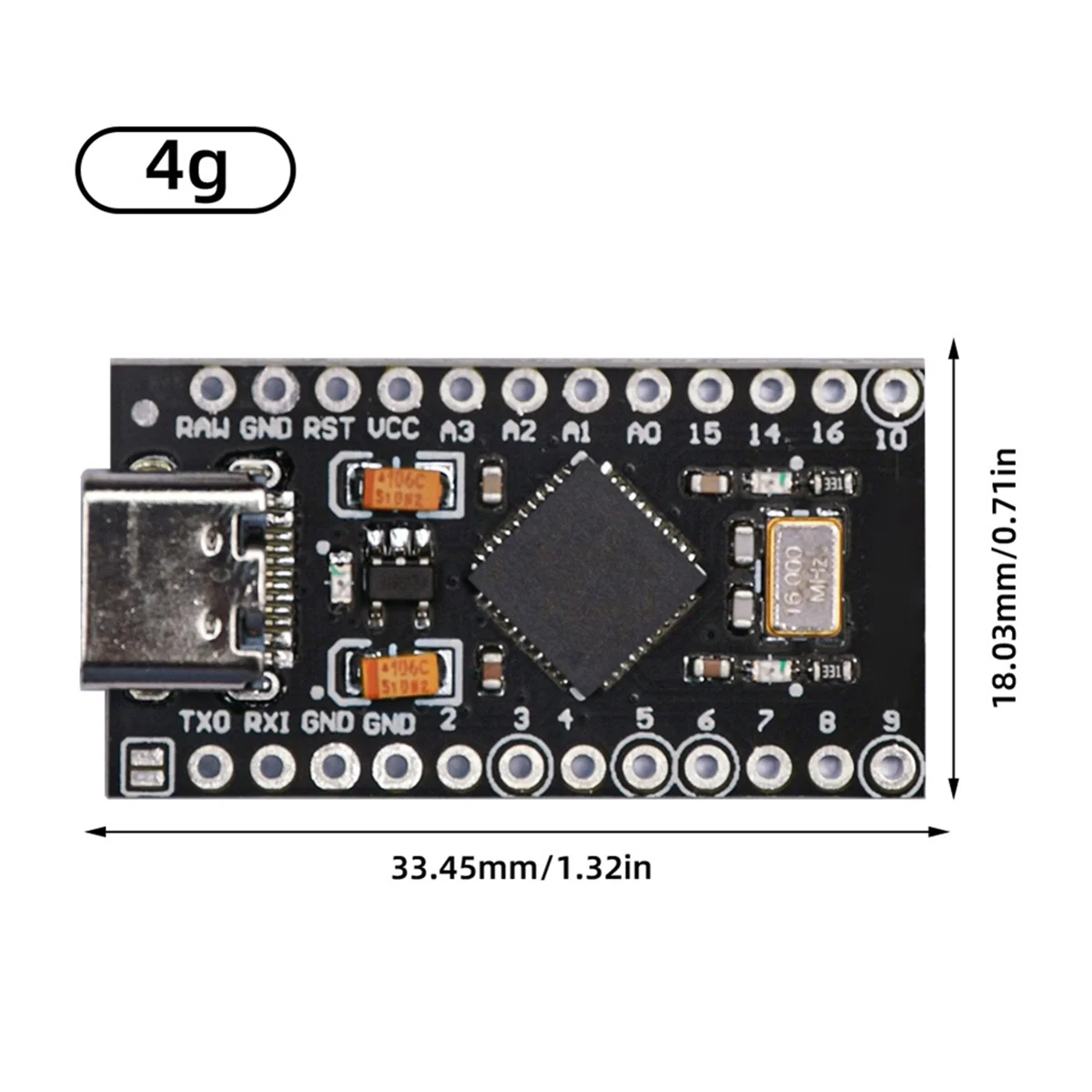Фото FZFZ Atmega32U4 Type-C Mini Usb Pro Micro-для модуля Atmega32U4 3,3 В/16 МГц с 2-рядным контактным разъемом для №3
