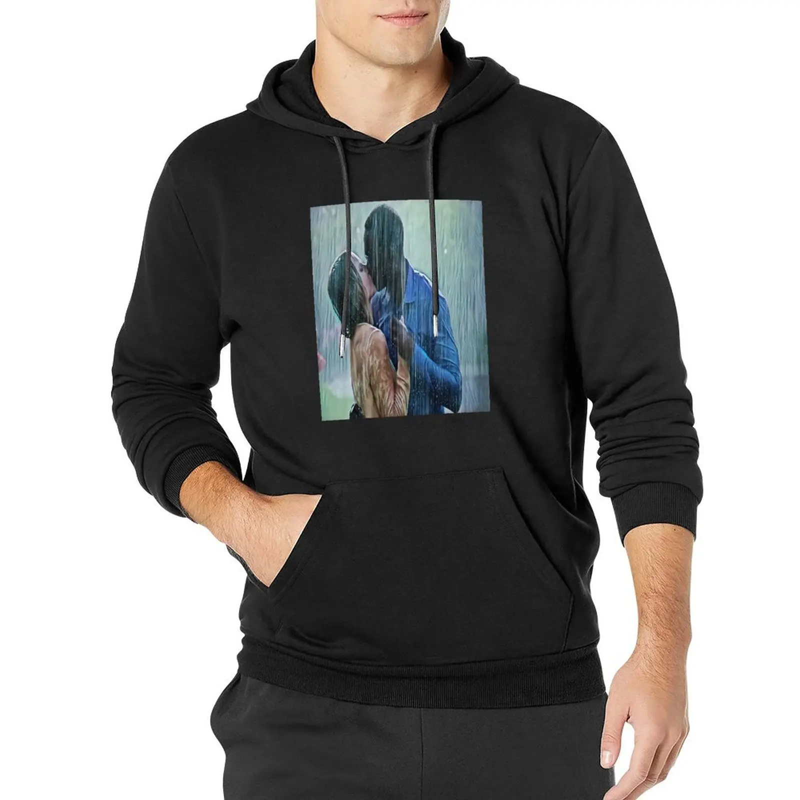 Eleanor x Chidi Rain Kiss the Good Place Пуловер Толстовка мужская одежда мужские толстовки