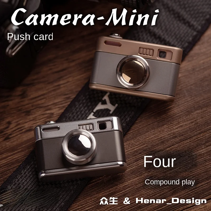 Camera-Mini Camera Push Button Snap Coin Fingertip Metal Toy Decompression Artifact