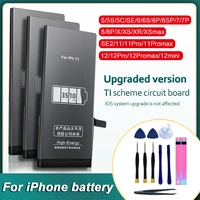high quality zero cycle battery for iphone 5 6 6s 5s se 7 8 plus x xs max 11 pro mobile phone with free tools sticker iphone