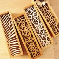 pencil case lace hollow wooden stationery box storage restoring ancient ways free shipping
