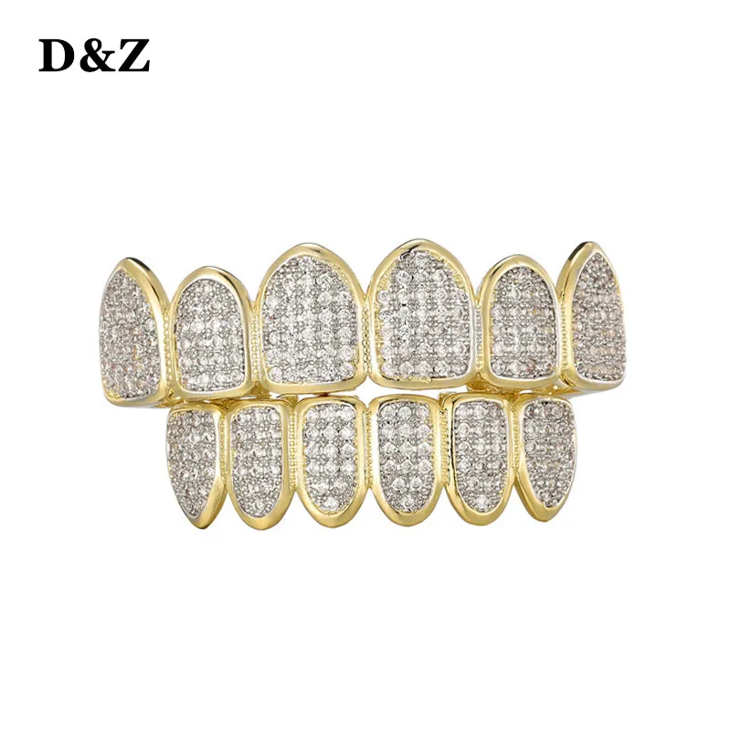 

Набор декоративных коронок для зубов D & Z унисекс, комплект из фианита с верхним и нижним камнем, из латуни, в стиле хип-хоп, ювелирные изделия...