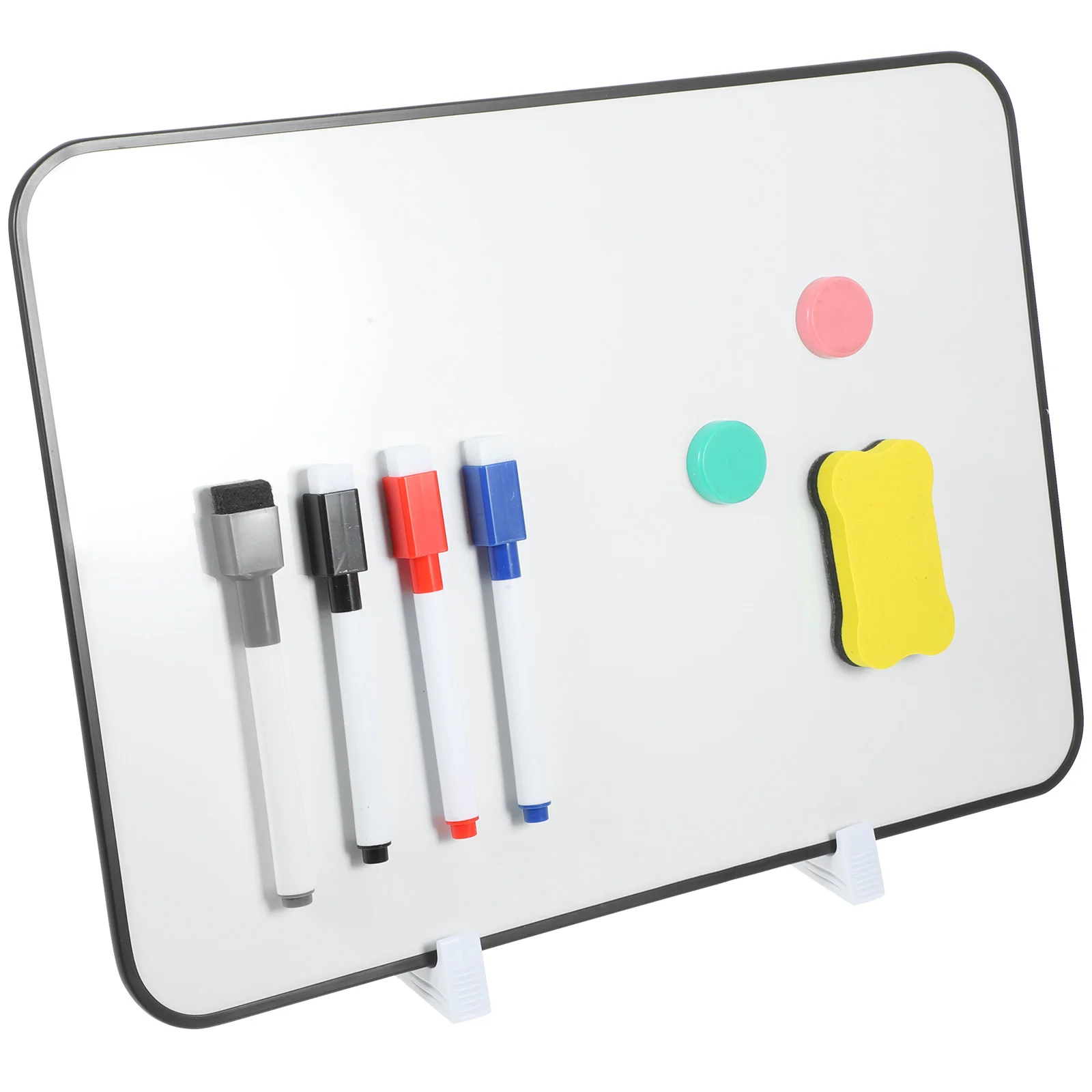 

Office Desk Black Double Sided Writing Board Dry Erase Stand Office Desktop Magnetic Fridge Handheld Whiteboard School Boards