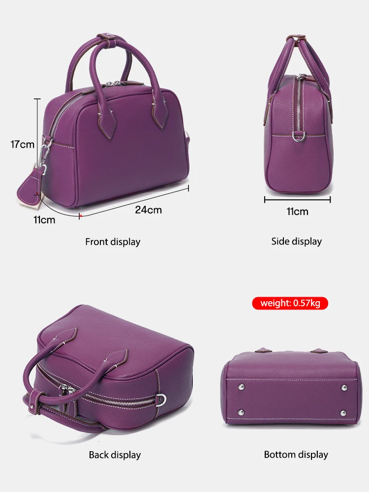 Zency Small Crossbody Bags for Women Classic Double Zip Top Handle Dome Satchel Bag Shoulder Purse 2023 Designer For Commuter