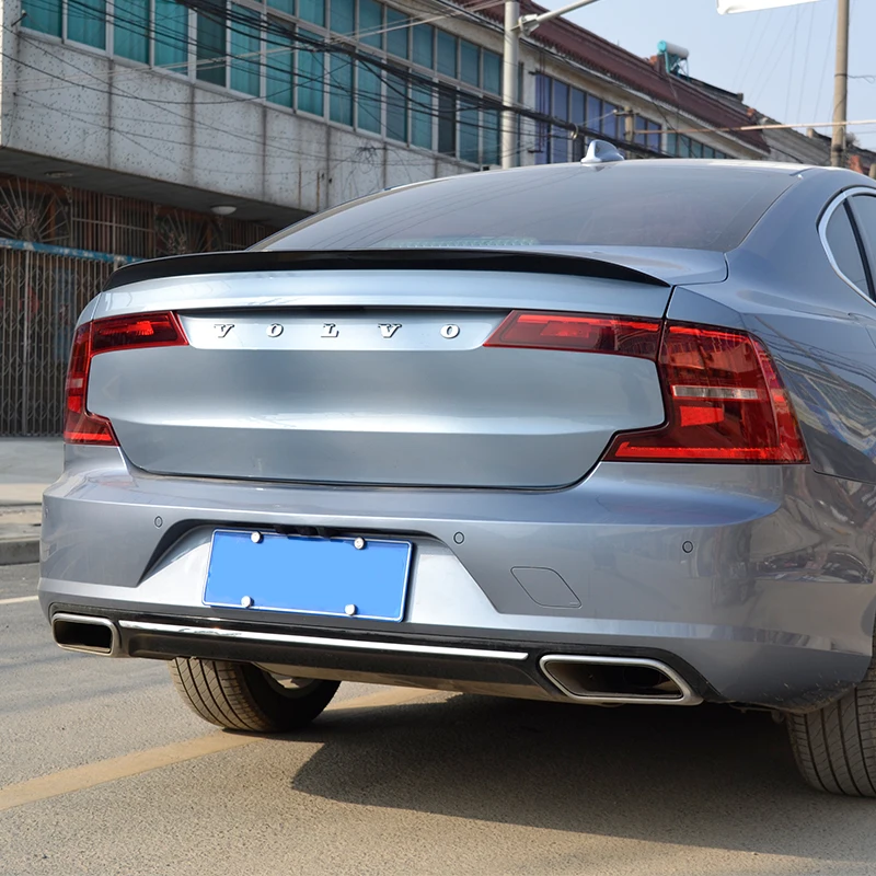 

For Volvo S90 S90L 2017 2018 2019 2020 Spoiler High Quality ABS Spoiler By Glossy black Rear Trunk Spoilers