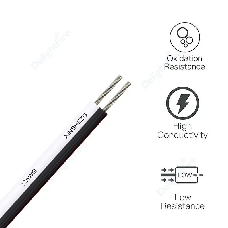 22 20 18 AWG Светодиодный кабель 5-100 м Гибкий электрический провод из луженой меди ПВХ
