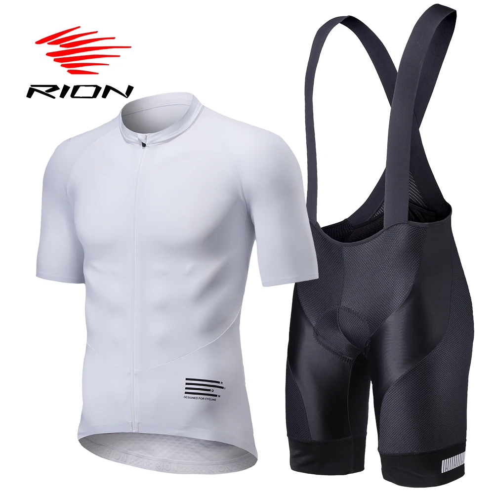 

RION Pro Jersey Sets For Men Bicycle Bib Shorts Elastic Cycling Clothing Summer Outfit Road Bike Shirt Downhill Mtb Braces Pants