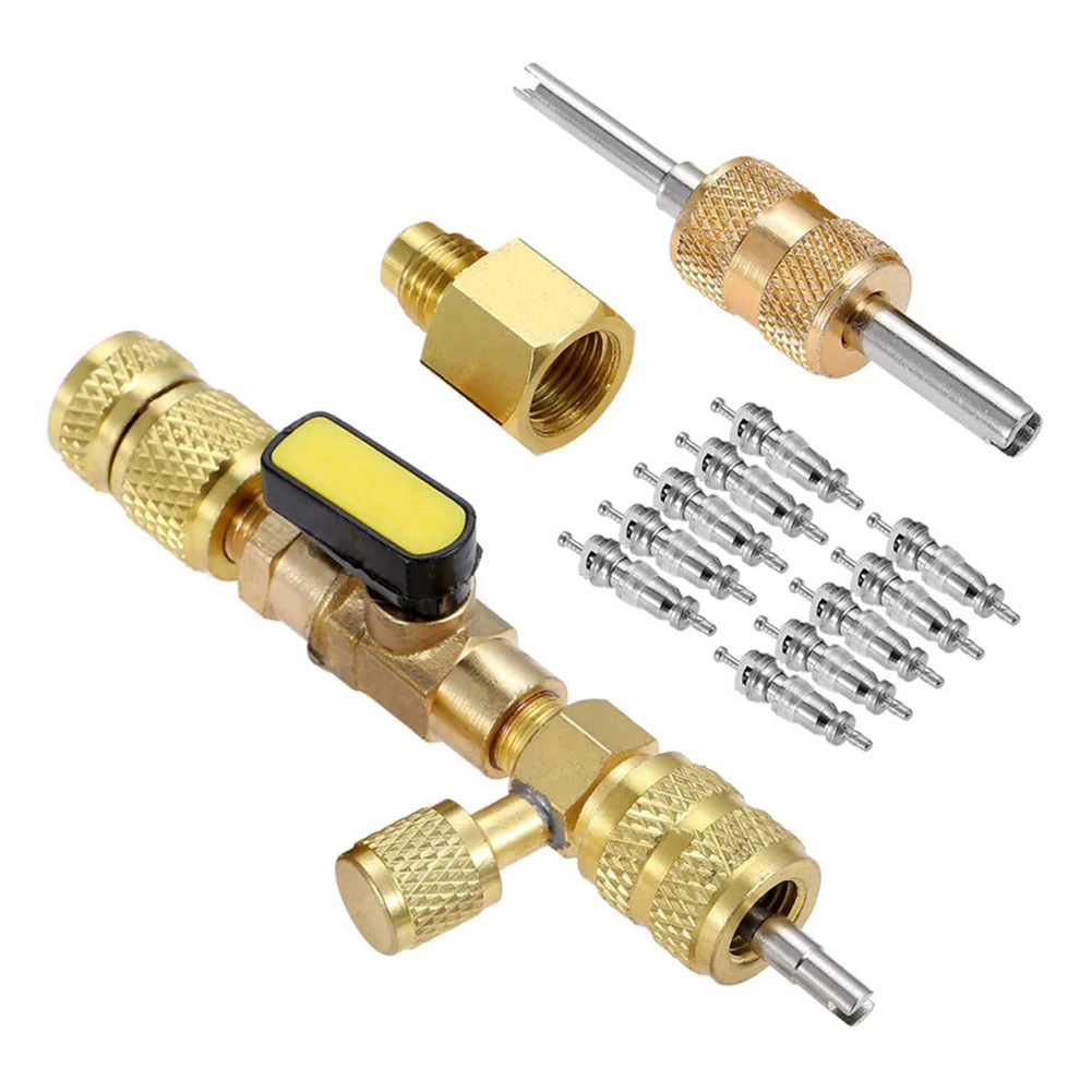 

Air Conditioner Repair Tool Installer Valve Core Remover Installer Tool with 1/4 inch 5/16 inch for HVAC SAE