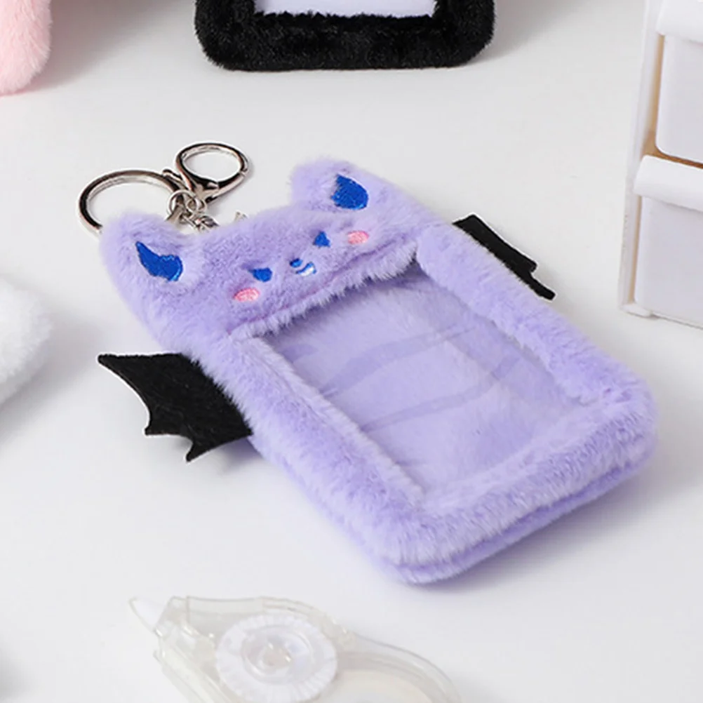 

Plush Card Holder Protector Postcards Sleeve Id Sleeves Badge Keychain Clip Visible Lanyard Keychain