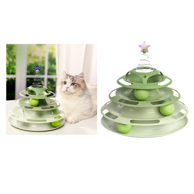

Cat Toy Roller 3-Level Turntable Toy Ball with Three Ball Funny Exercise