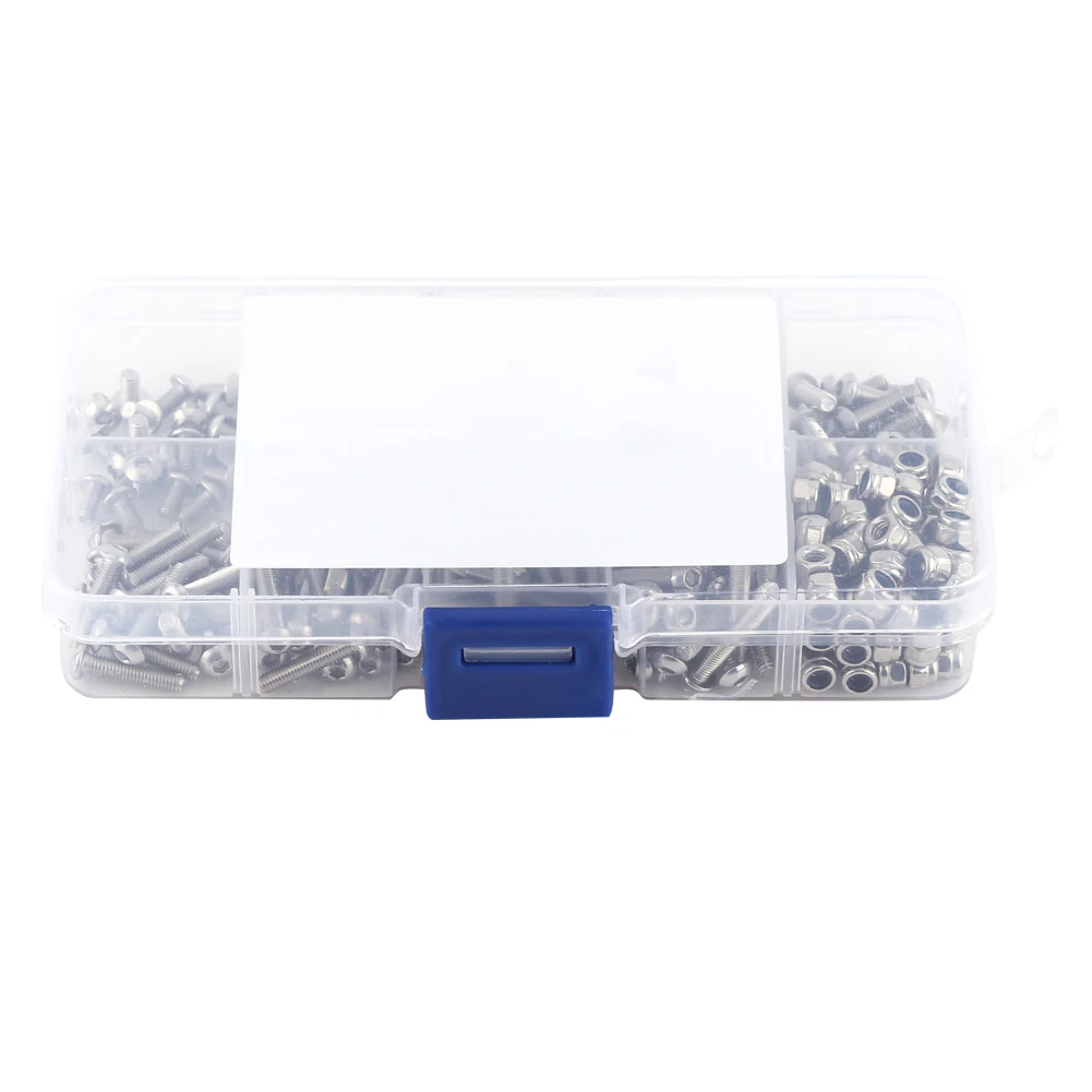 

280pcs M3 Stainless Steel SS304 Hex Socket Button Head Screws and Locknuts Assortment Set