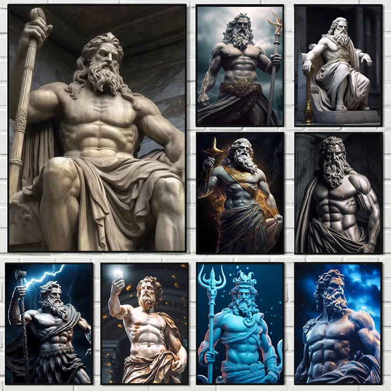 Отображение скульптур Z192.en noir et blanc God элементы впечатления Myenson Картина на холсте