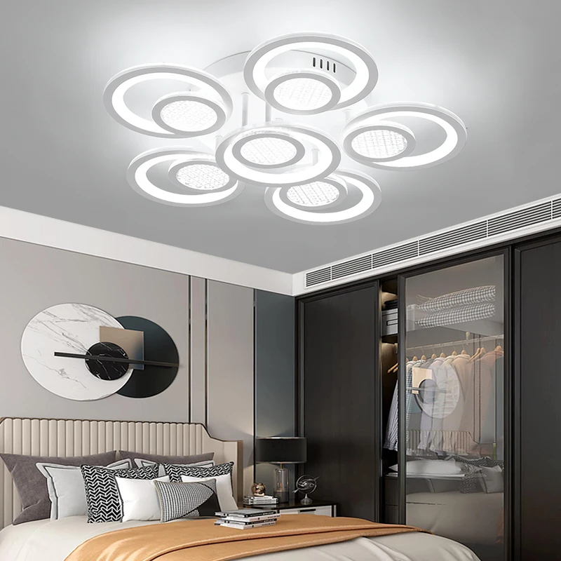 Купить Современная светодиодная люстра, двойная круглая лампа для гостиной, светодиодная люстра с кристаллом, пульт дистанционного управления, Ди... Продажа Современная светодиодная люстра, двойная круглая лампа для гостиной, светодиодная люстра с кристаллом, пульт дистанционного управления, Ди...