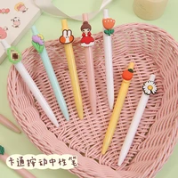 korean version of ins wind press gel pen cartoon cute diy soft glue student writing 0 5mm bullet press pen