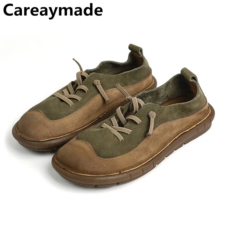 Careaymade-New Women's Moccasins Natural Genuine Leather Designer Summer Soft Flats Loafers Comfy Ladies Females Retro Shoes