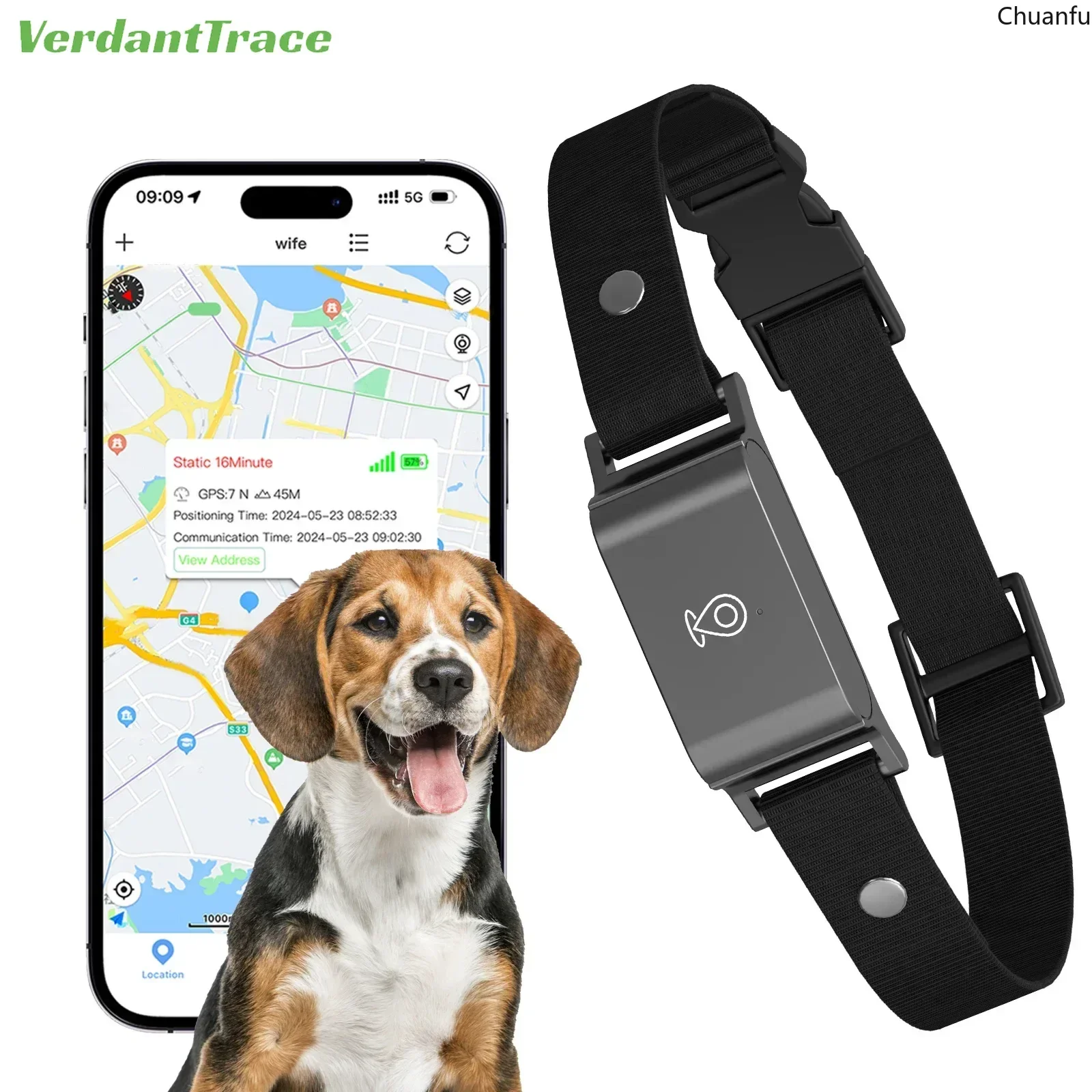 Фото IP67 Водонепроницаемый 4G GPS-ошейник для отслеживания домашних животных с отслеживанием в реальном времени для собак, кошек, длительный режим ожидания, электрический забор, локатор BDS/WiFi - версия №1