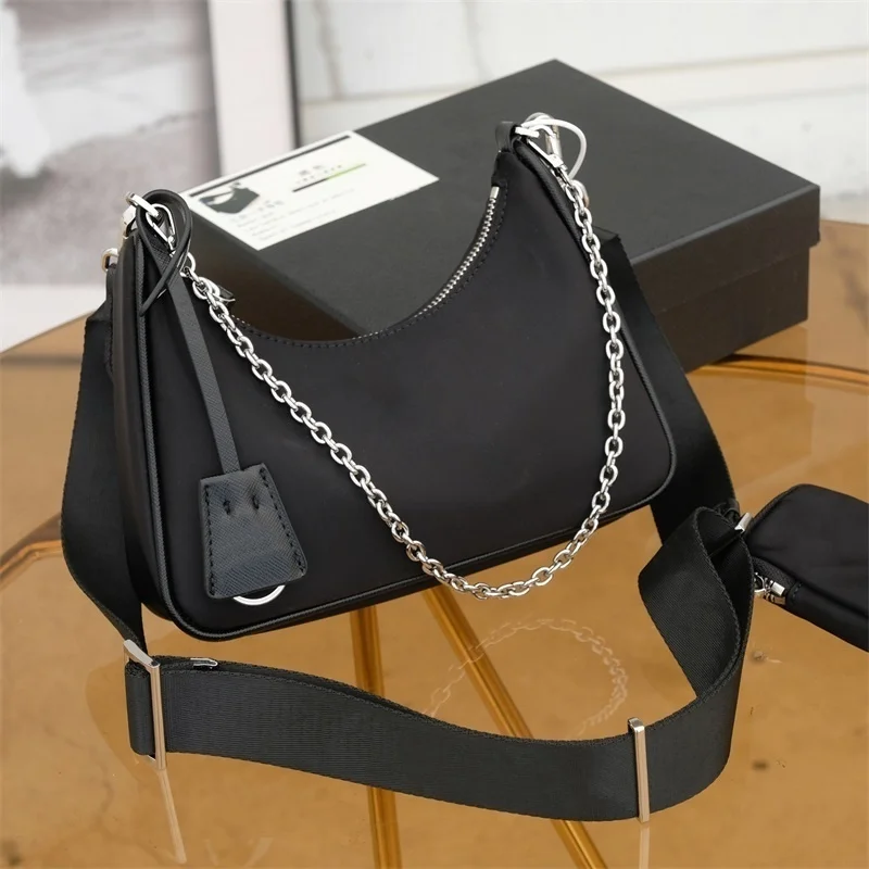 

Xiaoqing high quality mother chain underarm bag nylon cloth single shoulder bag diagonal bag Luxury Three in one women bag