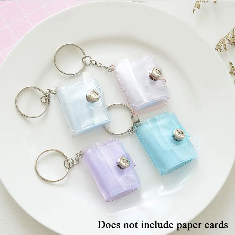

1/2 Inch Photo Album PVC Sequins Transparent Sticker & Name Card Holder Portable 16 Pockets Photo Holder Business Card Bag