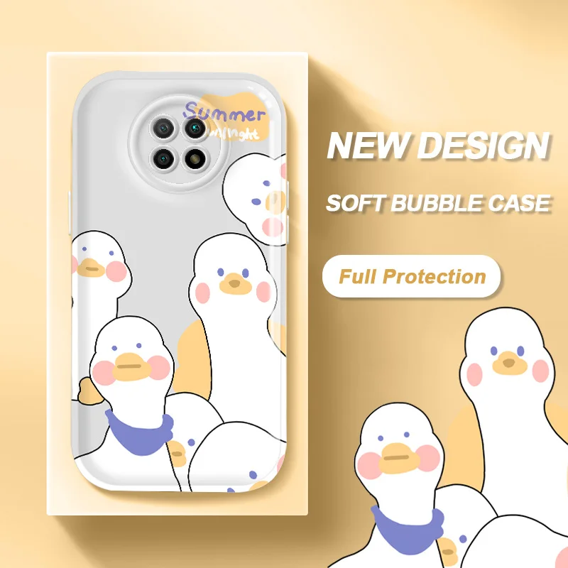 

Duck Bubble Phone Case for Xiaomi Redmi Note 9T Note 9 Note 11S 11T Note 10 10T 5G Poco M3 M4 Pro Camera Protection Soft Cover