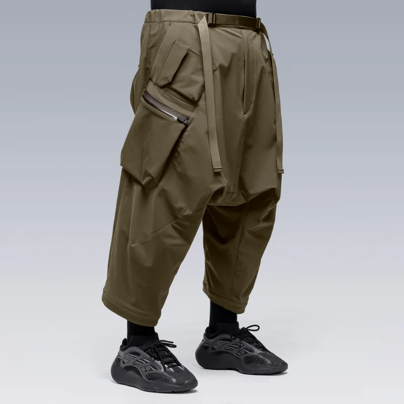 

DEEPTOWN Baggy Cargo Pants Men Black Khaki Techwear Harem Trousers Male Ribbons Pocket Darkwear Streetwear Hip Hop Style Fashion