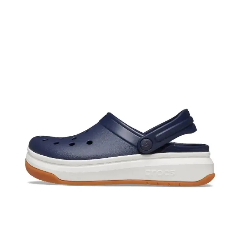 Классические тапочки Crocs сандалии унисекс на белой подошве сабо платформе