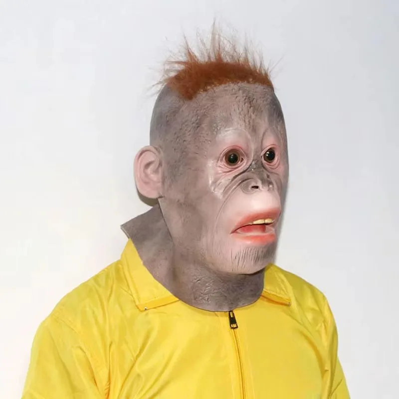 Маска обезьяны забавная голова животного маска гориллы реквизит жуткий косплей
