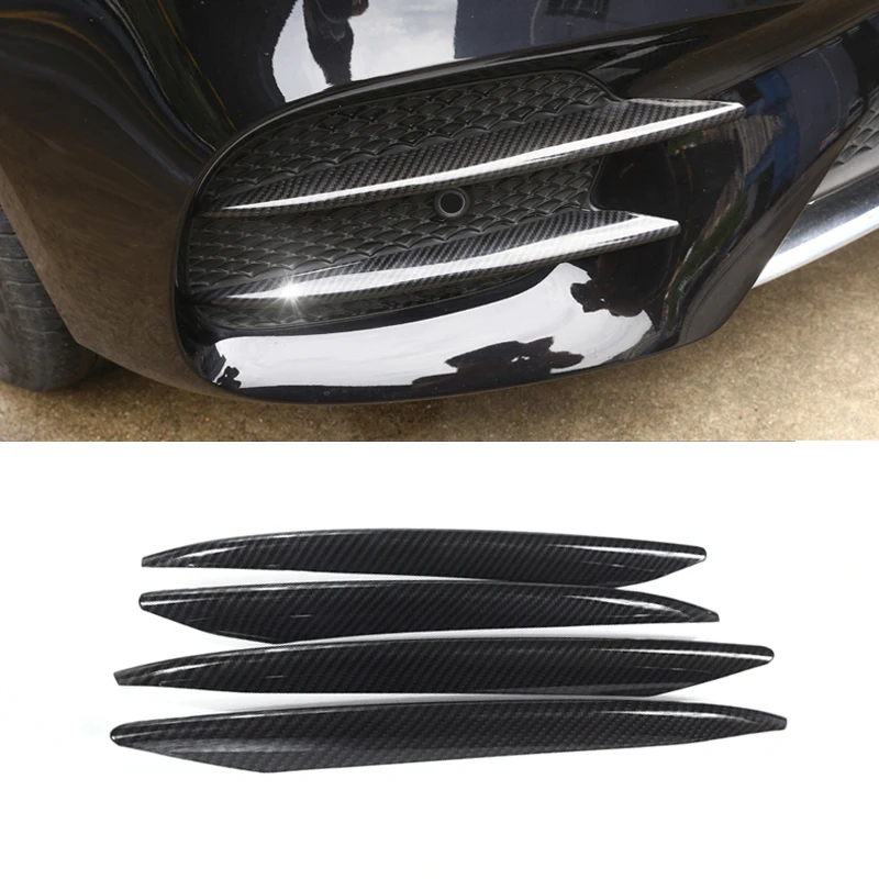 

4pcs Carbon Fiber Style Car Front Fog Light Lamp Grille Grill Slats Cover Trim For Mercedes Benz W213 E Class 2016 2017 2018