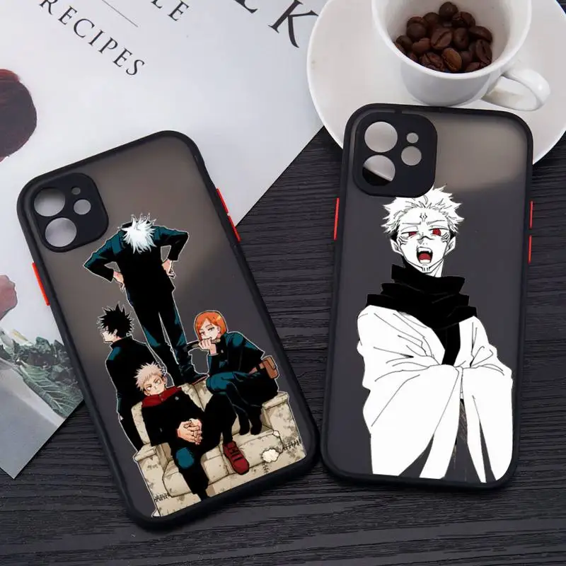 

Jujutsu Kaisen Sukuna anime Phone Case Black Color Matte Transparent For iPhone 13 12 11 X XR XS Pro Max Mini 7 8 Plus