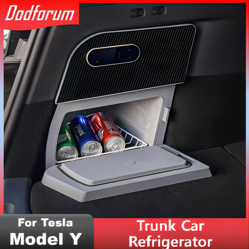 

Автомобильный холодильник в багажник, автомобильный компрессор, охлаждающий дорожный холодильник LHD RHD для Tesla модели Y 2019-2023, аксессуары