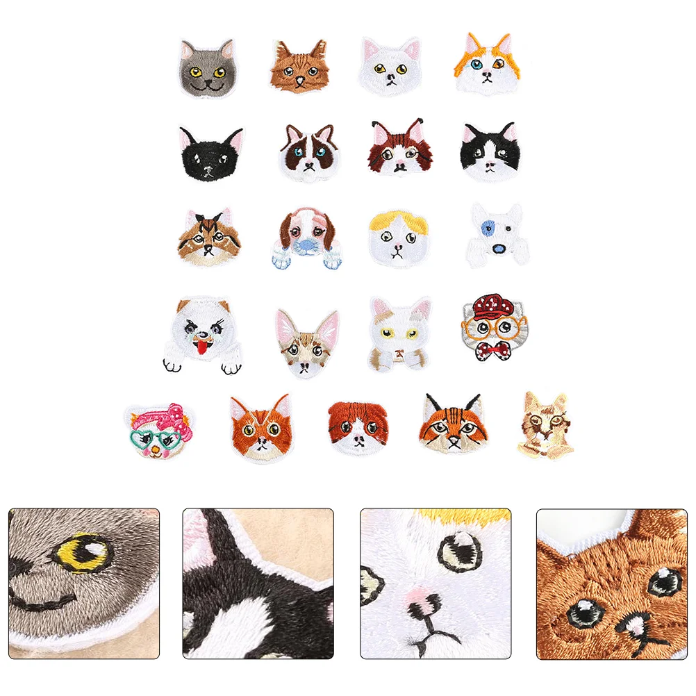 

Animal Patch Patches Embroidered Iron Applique Dog Sew Cute Cat Stickers Animals Decorative Clothing Badge Cartoon Sewing Jeans