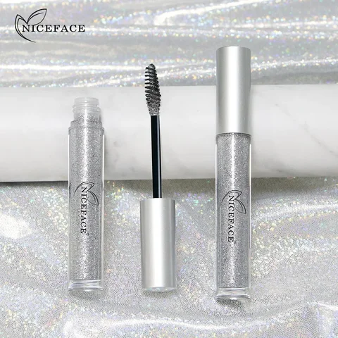 Тушь для ресниц NICEFACE Diamond Twinkle с блестящими частицами Быстросохнущая пленка Формирующая сверкающими бриллиантами Ослепительная