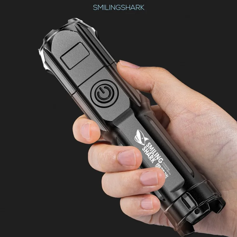 

Extremely Bright ABS Strong Light Focus LED Flashlight Outdoor Portable Household Rechargeable Multi-function Luminou Flashlight