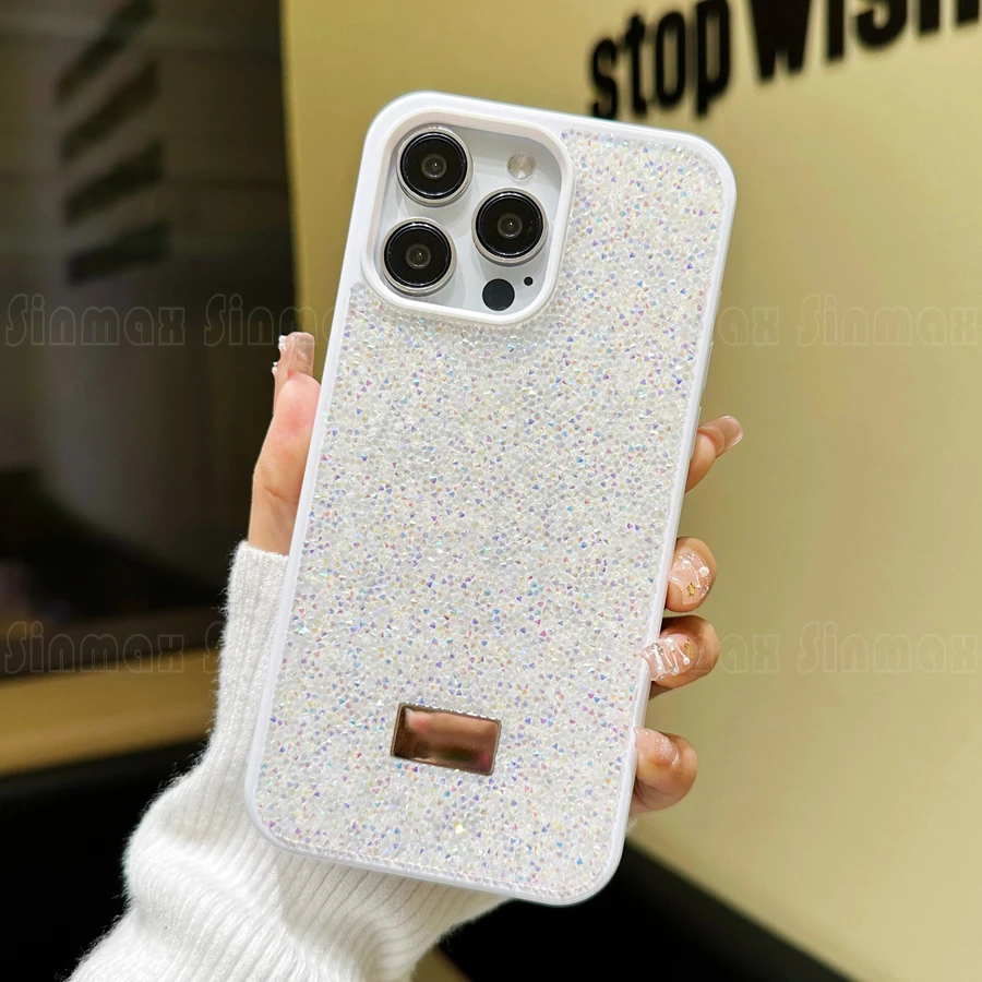Фото Чехол для телефона с блестящими кристаллами для iPhone 16 15 14 Pro Max 13 12 11 Sparkle Cover Samsung S24 S23 Ultra Flip 6 5 4 3 Fold5 №4