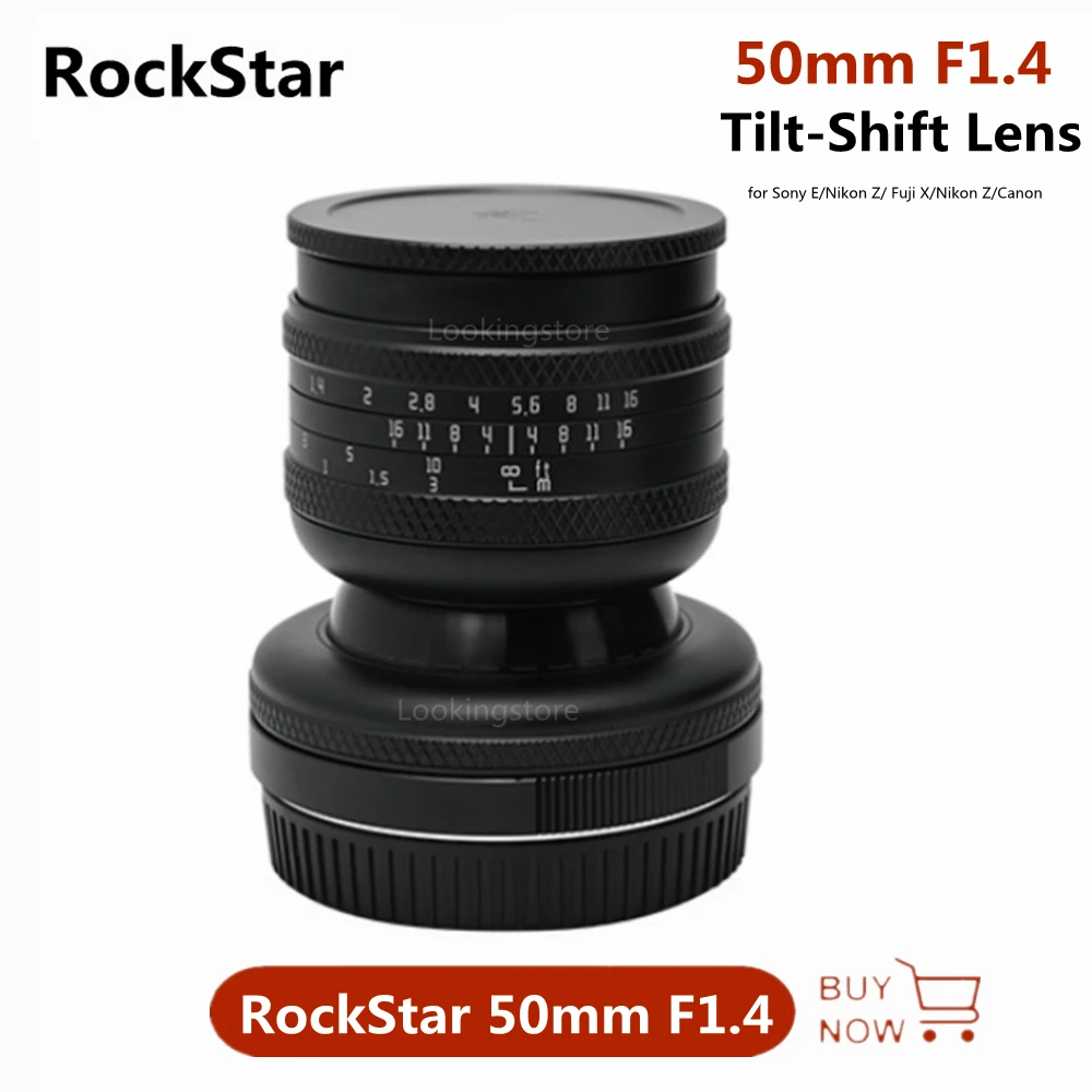 

Объектив RockStar Rock Star 50 мм F1.4 для камеры sony A7M3 CanonR5R6 Nikon Z6 7 Fuji XT4