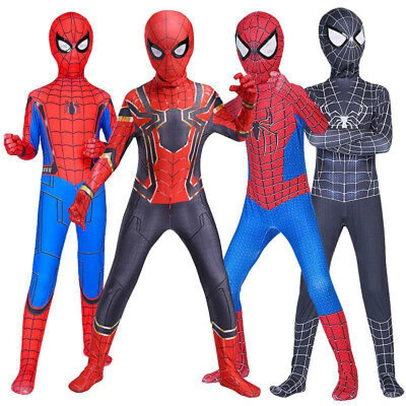 Spiderman Cosplay Kids Party Dress Up Superhero Zentai Suit Spider Man Homecoming Cosplay No Way Home Costume Halloween Costumes